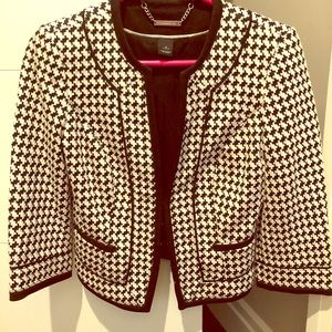 Cropped Houndstooth Blazer